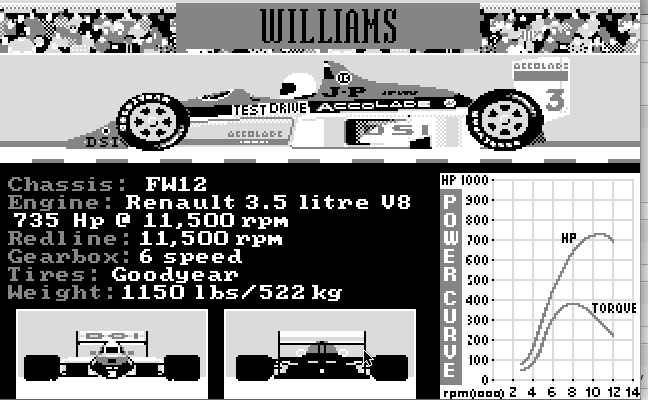 Grand Prix Circuit - выбор машины